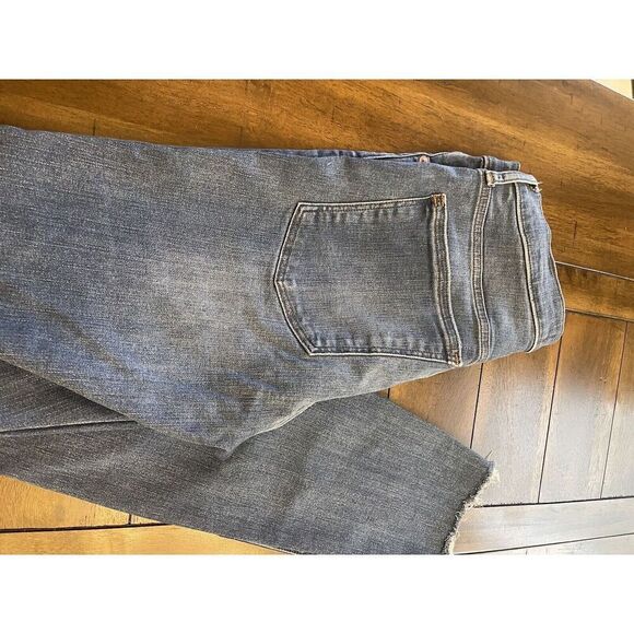 Madewell 9" Mid-Rise Skinny Jeans Size 28 Distressed Raw Hem - Picture 9 of 13